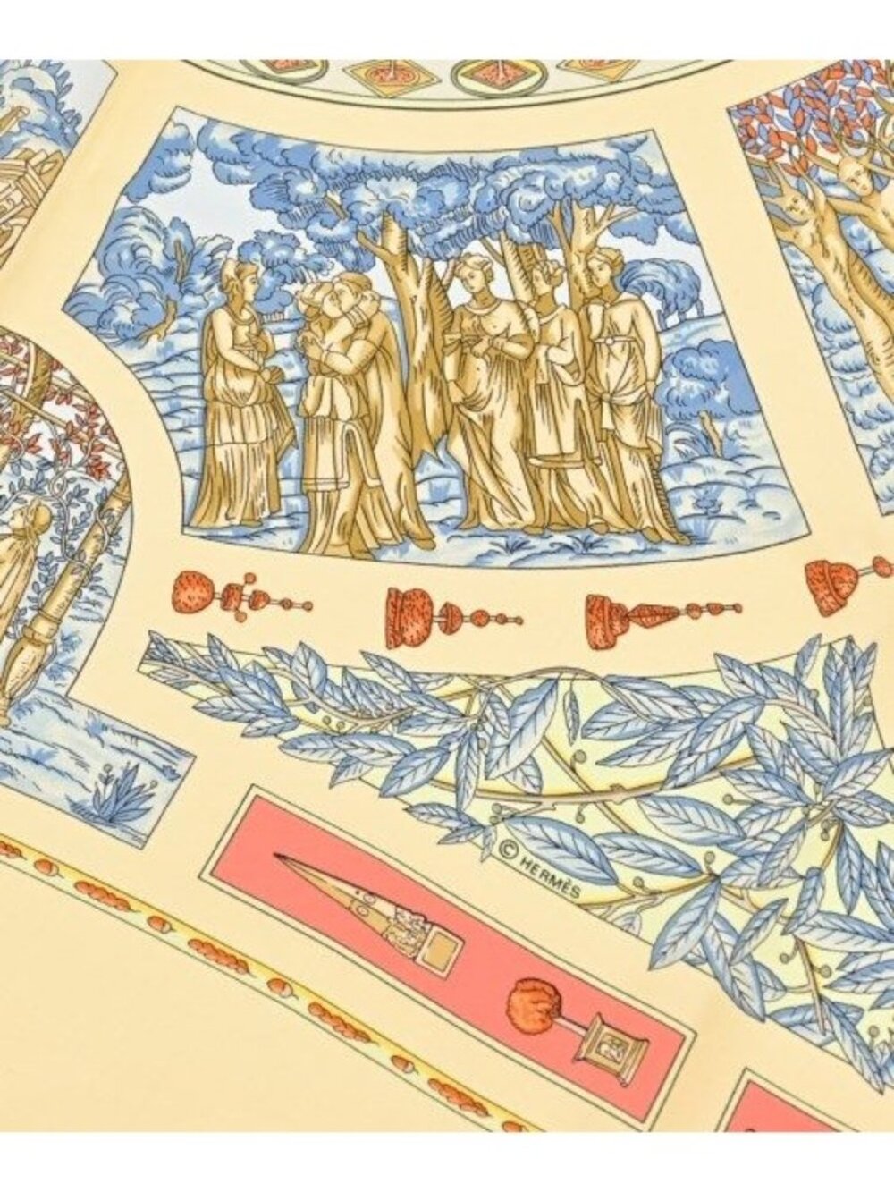 Hermes Bandana Scarf Cream - Picture 5 of 7